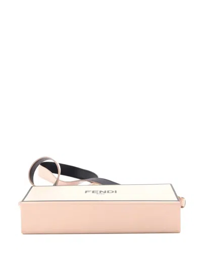 Pre-owned Fendi Logo Horizontal Box Crossbody Bag Leather Clutch Bag In Yellow