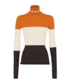 Fendi Logo-intarsia Colour-block Jumper In Black
