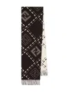 Fendi Rectangular Scarf Featuring Fringe Detail In Black