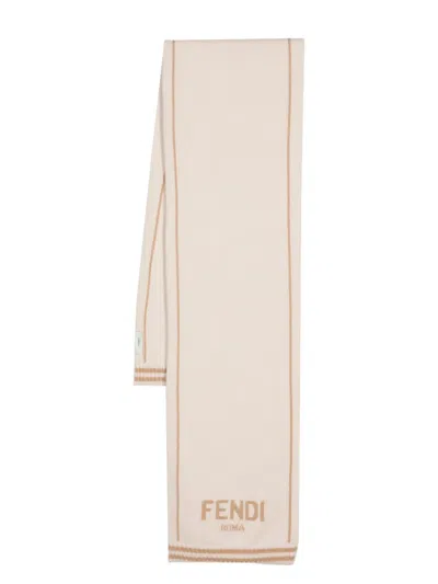 Fendi Logo-jacquard Scarf In 中性色