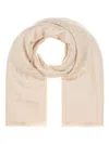 Fendi Ff Jacquard Frayed-edge Scarf In Neutrals