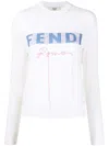 Fendi Ivory Stretch Cashmere Blend Sweater In White