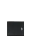 Fendi Men Ff Jacquard Fabric And Leather Bifold Wallet In Black