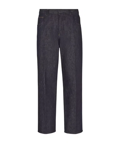 Fendi Logo Jeans In Black