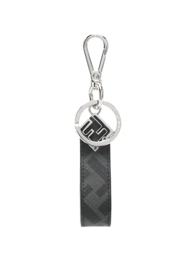 Fendi Logo Keyring In Gray