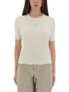 Fendi Logo Knit T-shirt In White
