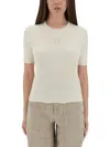 Fendi Logo Knit T-shirt In White