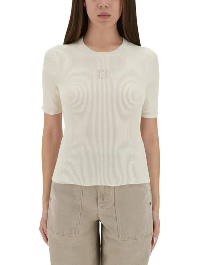 FENDI FENDI LOGO KNIT T-SHIRT