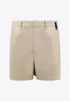 Fendi Virgin Wool Jojoba Shorts With 4 Pockets In Neutral