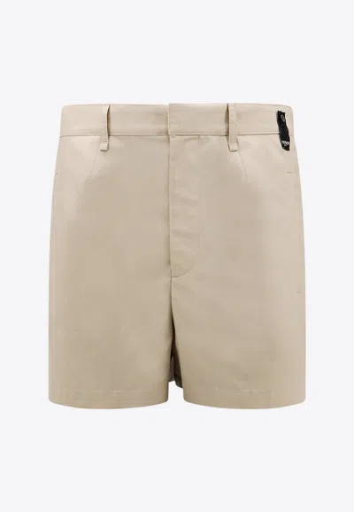 FENDI LOGO LABEL CHINO SHORTS