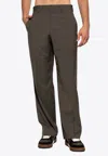 Fendi Logo Label Wool Tailored Pants