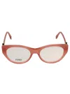 Fendi Logo Lens Round Frame In Red