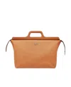 Fendi Logo-lettering Leather Duffle Bag In Brown