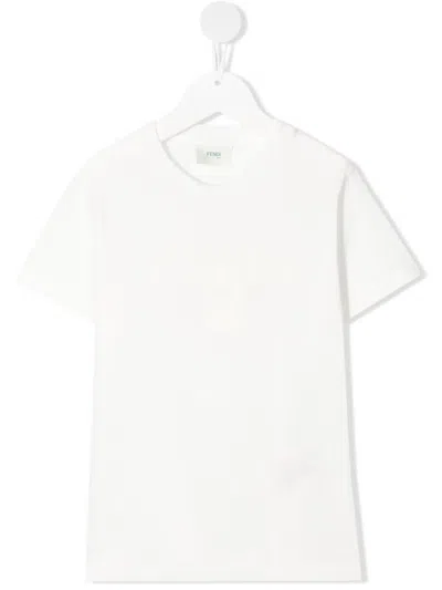 Fendi Little Kid's & Kid's Capsule Logo T-shirt In White