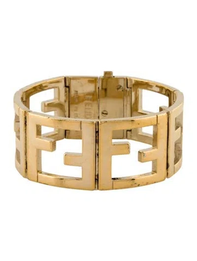 Pre-owned Fendi Logo Link Bracelet, 7" In Multi