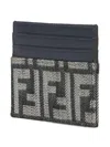 Fendi Logo-monogram Cardholder In Blue
