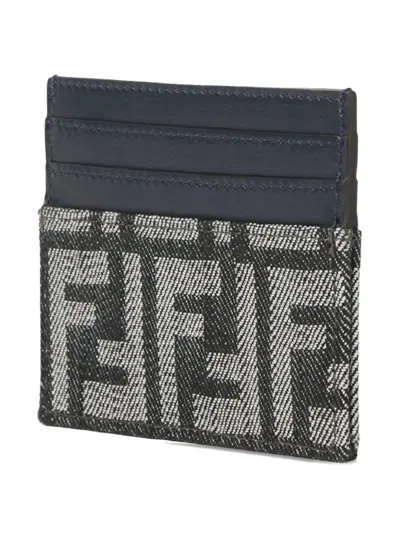 Fendi Logo-monogram Cardholder In Blue