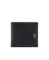 Fendi Men Ff Jacquard Fabric And Leather Bifold Wallet In Black