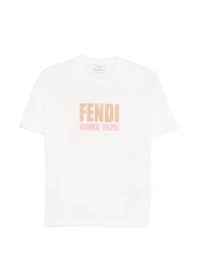 Fendi Logo-print Cotton T-shirt In White