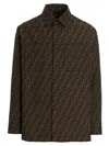 Fendi Twill Shirt Featuring Printed Pattern In Brown