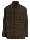 Fendi Twill Shirt Featuring Printed Pattern In Brown