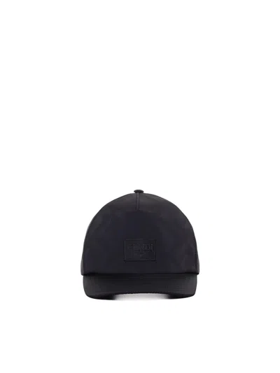 Fendi Logo Patch Baseball Cap In Black