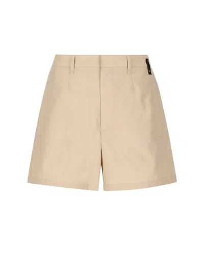 Fendi Logo Patch Bermuda Shorts In Cream