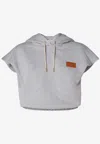 Fendi Hooded Sleeveless Top Drawstring Hem In Gray