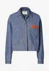 Fendi Logo-patch Patch-pocket Jacket In Blue