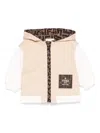 Fendi Logo-patch Jacket In Neutrals