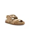 Fendi Logo-patch Leather Sandals In Neutrals