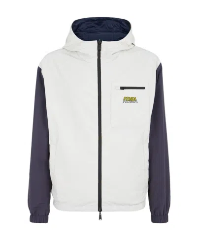 Fendi Logo-patch Reversible Jacket In White