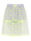 Fendi Logo-patch Semi-sheered Skirt In Grey