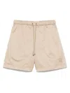 Fendi Logo-patch Shorts In Neutrals