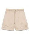 Fendi Logo-patch Shorts In Neutrals