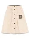 Fendi Logo-patch Skirt In Neutrals