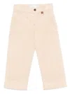 Fendi Logo-patch Straight Trousers In Neutrals