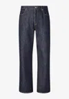 Fendi Straight Leg Denim Trousers With Five Pockets In Blue
