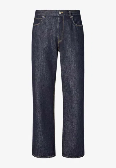 FENDI LOGO PATCH STRAIGHT-LEG JEANS