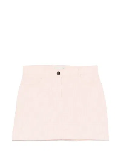 Fendi Kids' Logo-pattern Button-fastening Skirt In Pink