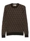 Fendi Logo Pattern Sweater In Brown
