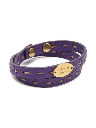 Pre-owned Fendi Logo-plaque Bracelet