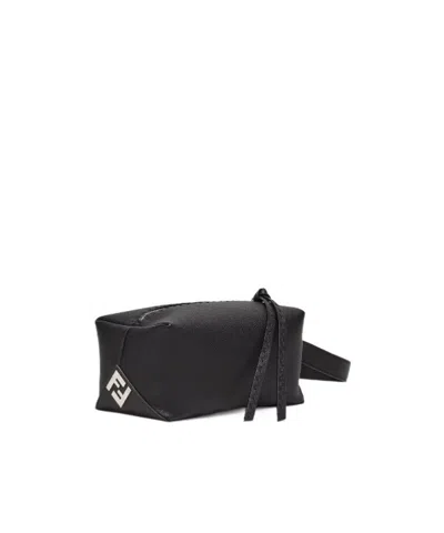 Fendi Black Leather Toiletry Case