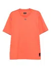 Fendi Logo-plaque Cotton T-shirt In Orange