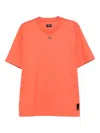 Fendi Logo-plaque Cotton T-shirt In Orange