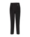 Fendi Logo-plaque Pleated Straight-leg Trousers In Black