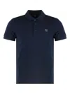 Fendi Logo-plaque Polo Shirt In Blue