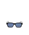 Fendi Logo-plaque Rectangle-frame Sunglasses In Black