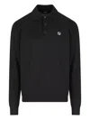 Fendi Stretch Wool Polo Shirt With Ribbed Cuffs And Hem In Animal Print
