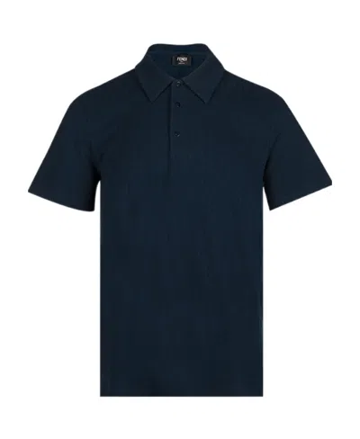 Fendi Logo Polo Shirt In Black